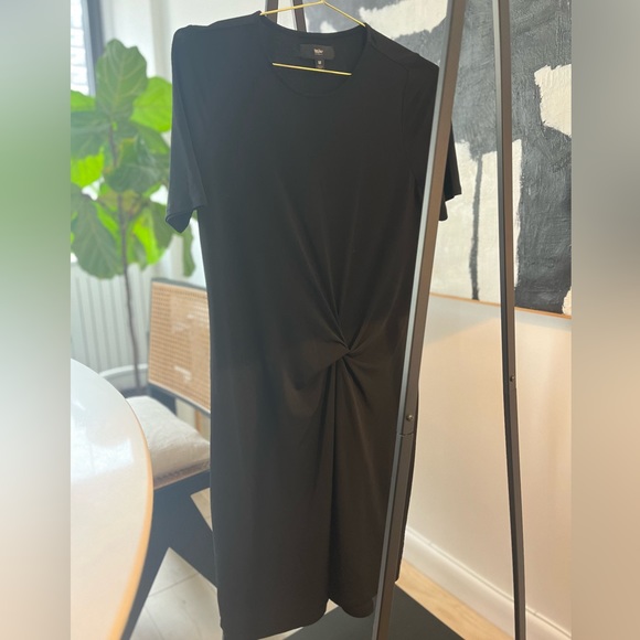 Mossimo Black Draped Shift Dress with Ruching Detail - Picture 1 of 3